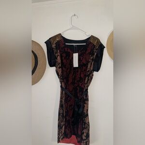 Elegant Black and Red Women's Dress